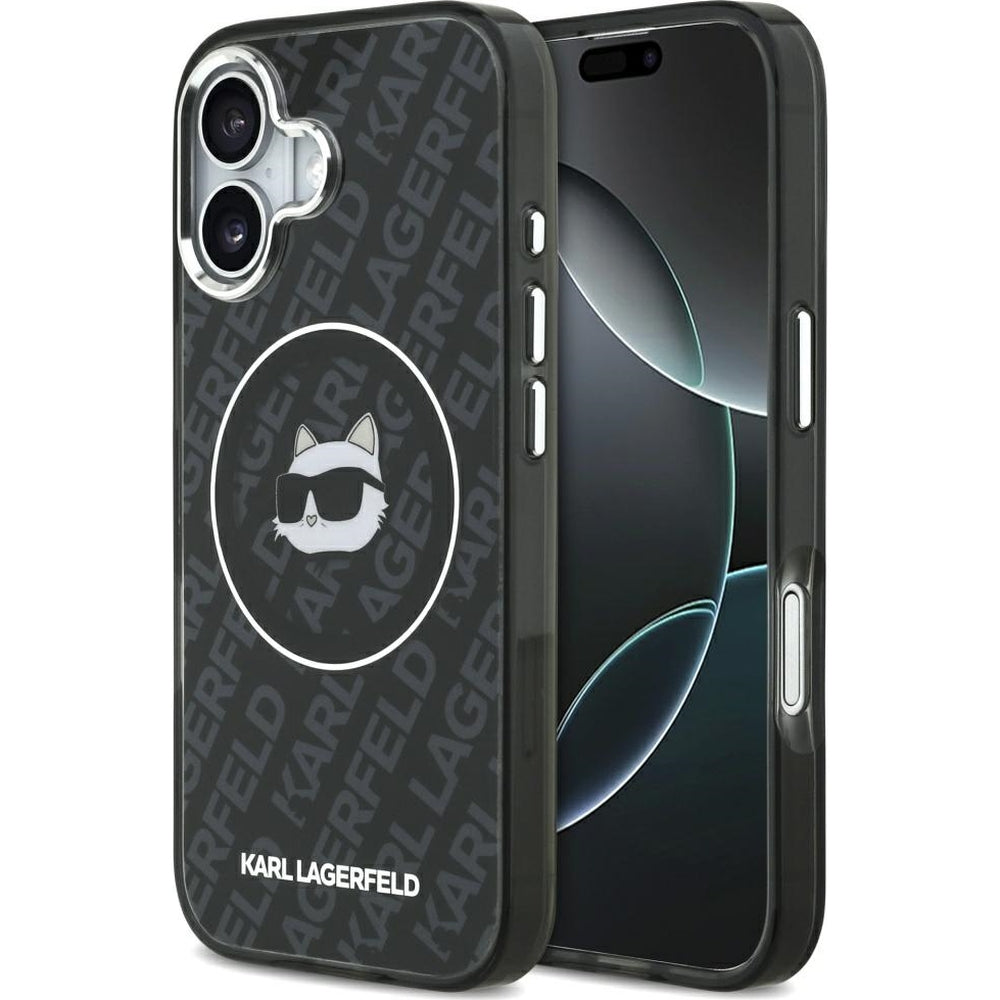 Handyhülle für iPhone 17, Karl Lagerfeld IML Karl Head Logo MagSafe , Schwarz
