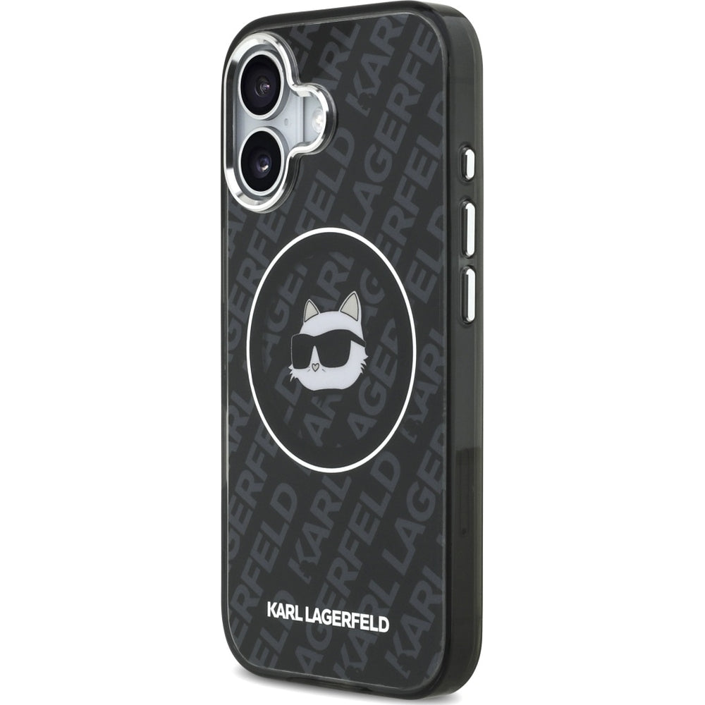Handyhülle für iPhone 17, Karl Lagerfeld IML Karl Head Logo MagSafe , Schwarz