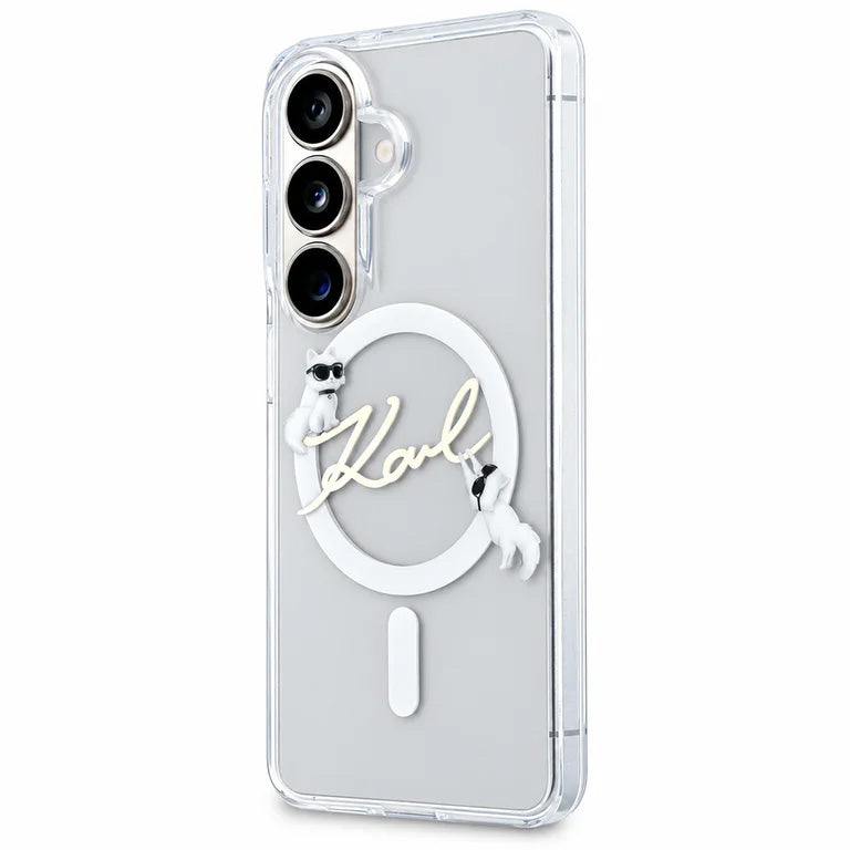 Handyhülle für Galaxy S26 FE, Karl Lagerfeld IML Choupette and Karl Script Logo für MagSafe, Transparent (4/7)