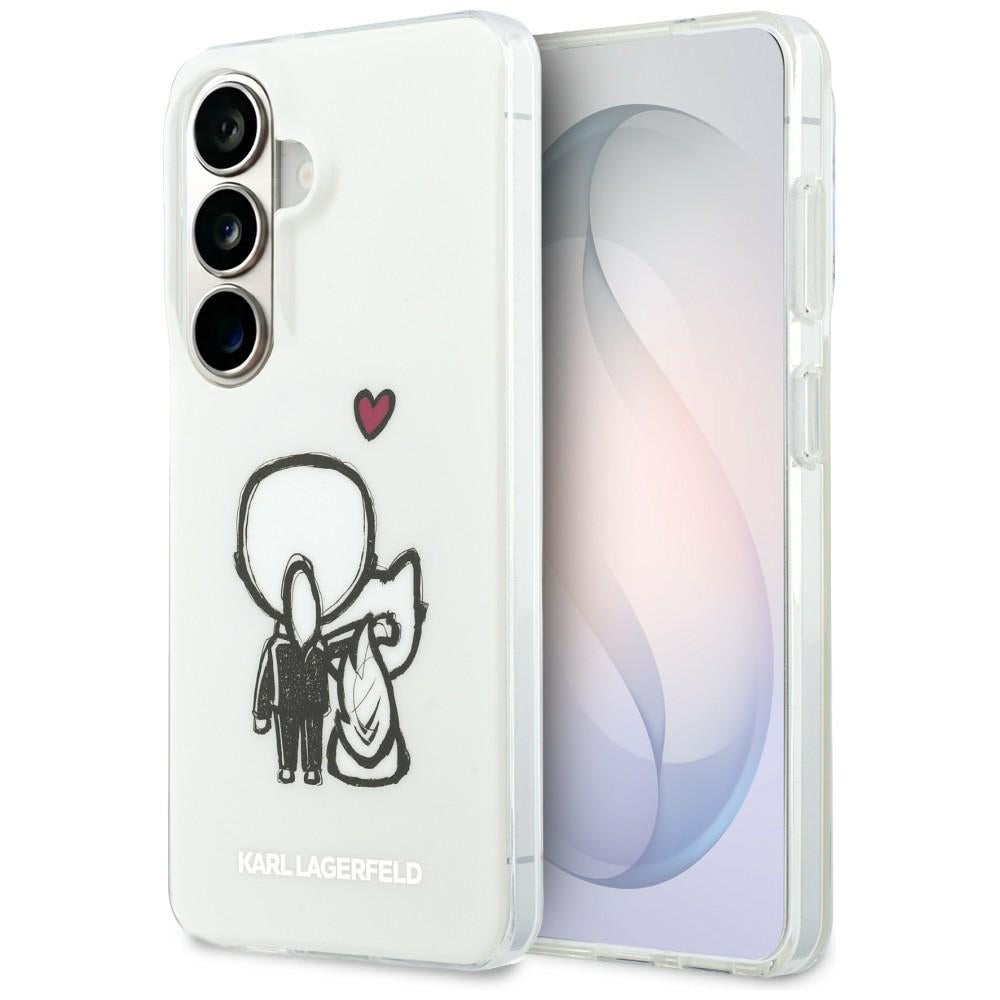 Handyhülle für Galaxy S26,  Karl Lagerfeld IML Print MagSafe, Transaprent mit Karl Lagerfeld und seiner Katze Choupette