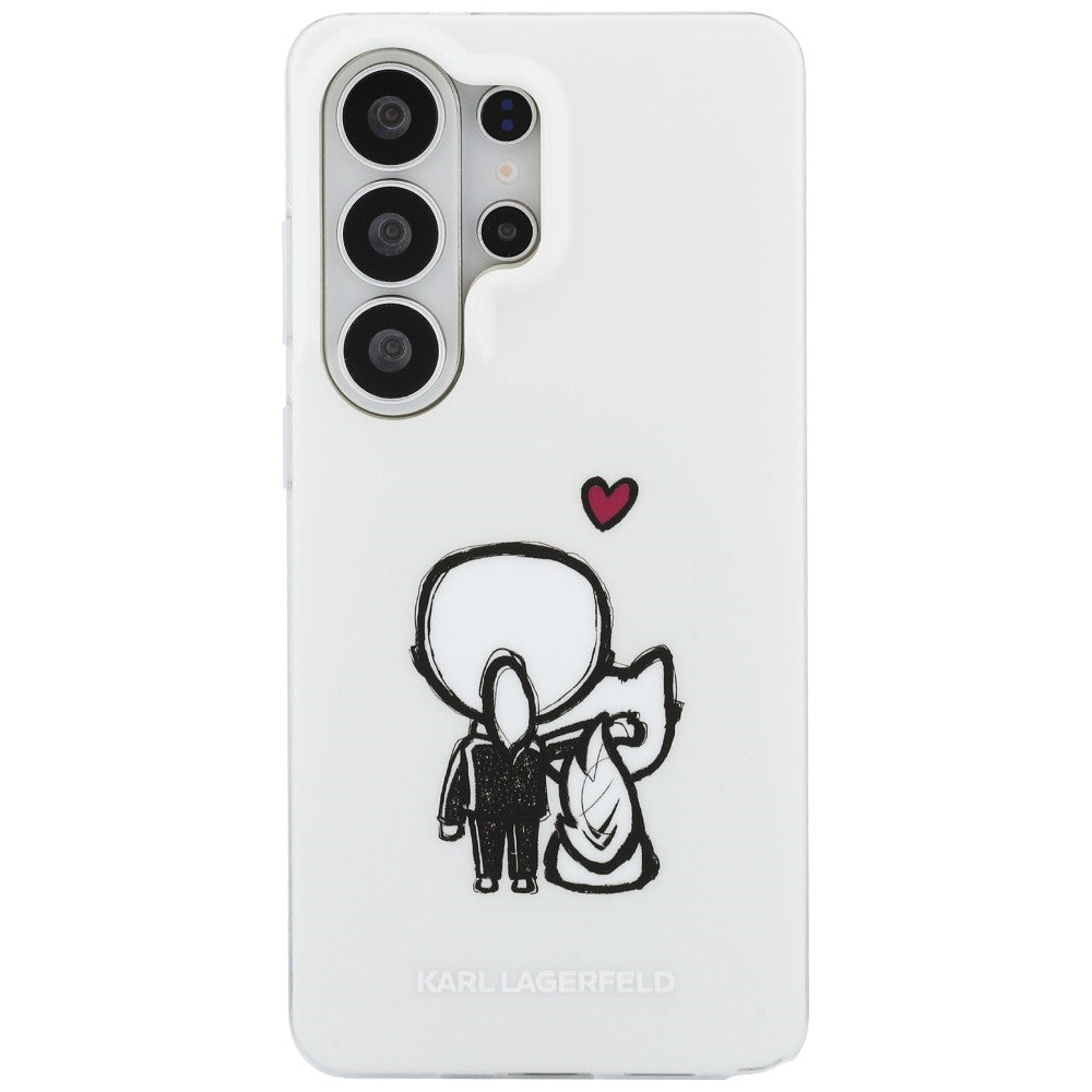 Handyhülle für Galaxy S26 Ultra,  Karl Lagerfeld IML Print MagSafe, Transaprent mit Karl Lagerfeld und seiner Katze Choupette