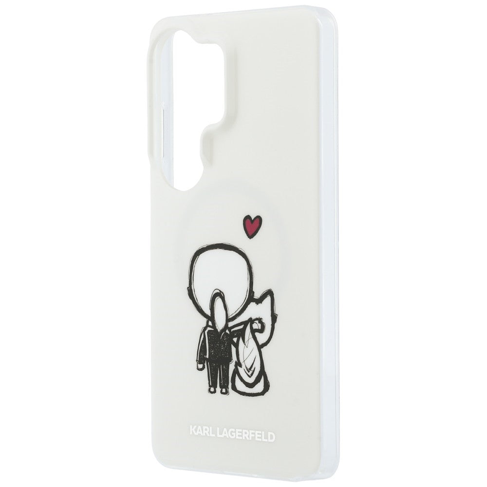 Handyhülle für Galaxy S26 Ultra,  Karl Lagerfeld IML Print MagSafe, Transaprent mit Karl Lagerfeld und seiner Katze Choupette