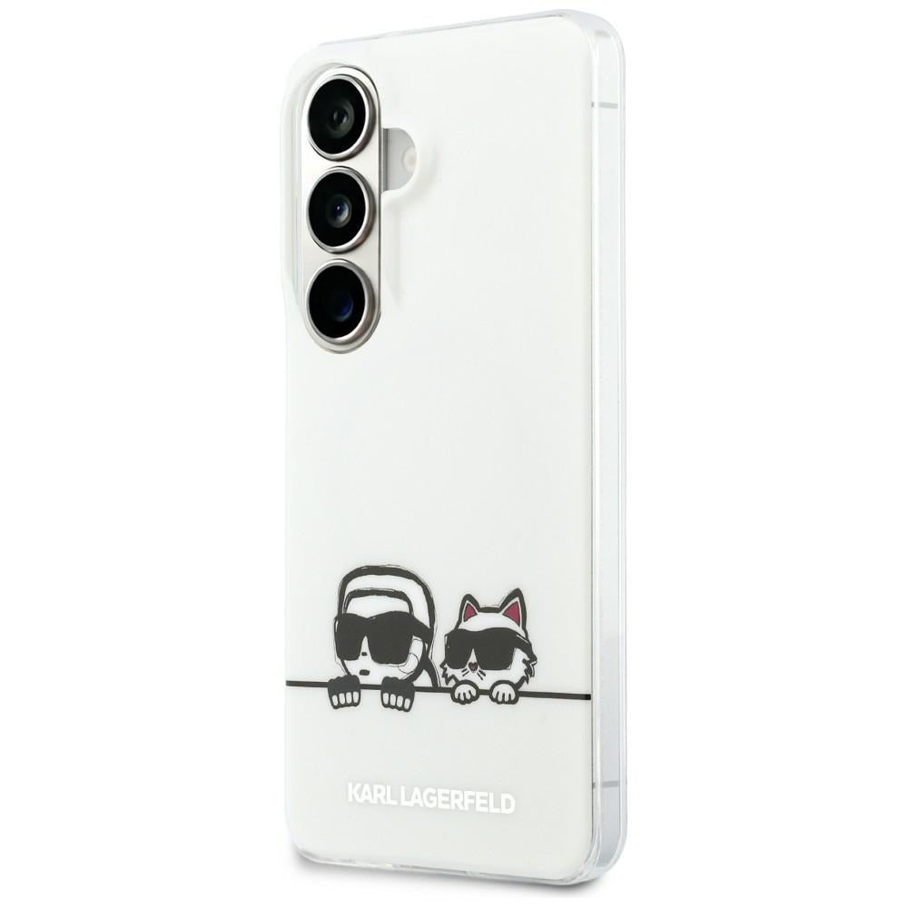 Handyhülle für Galaxy S26 Plus,  Karl Lagerfeld IML Print MagSafe,  Weiß mit Karl Lagerfeld und seiner Katze Choupette