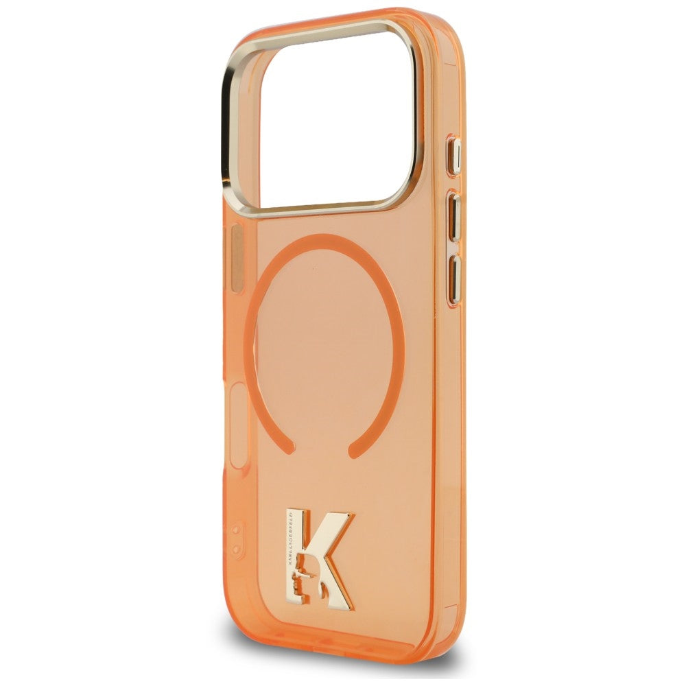 Handyhülle für iPhone 18 Pro Max / 17 Pro Max, Karl Lagerfeld IML K Head mit MagSafe, Orange