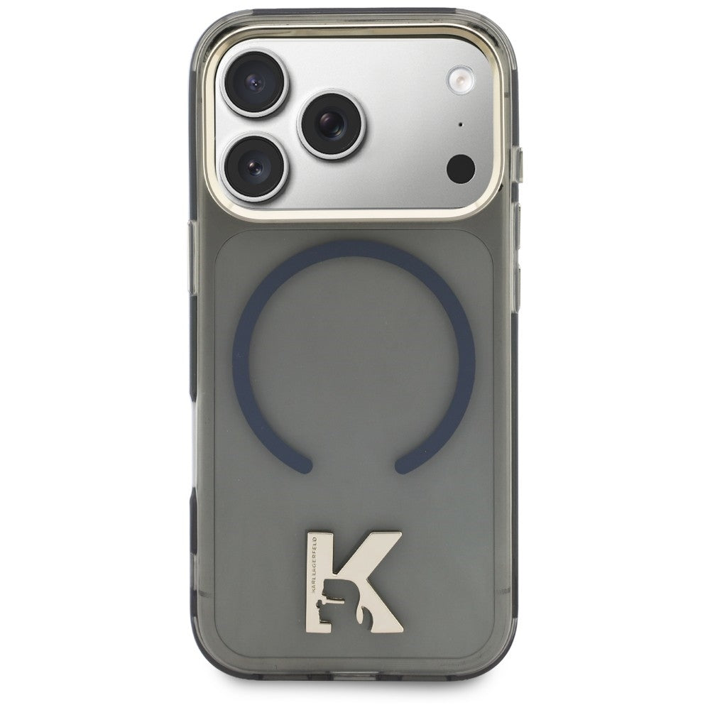 Handyhülle für iPhone 18 Pro / 17 Pro, Karl Lagerfeld IML K Head mit MagSafe, Schwarz