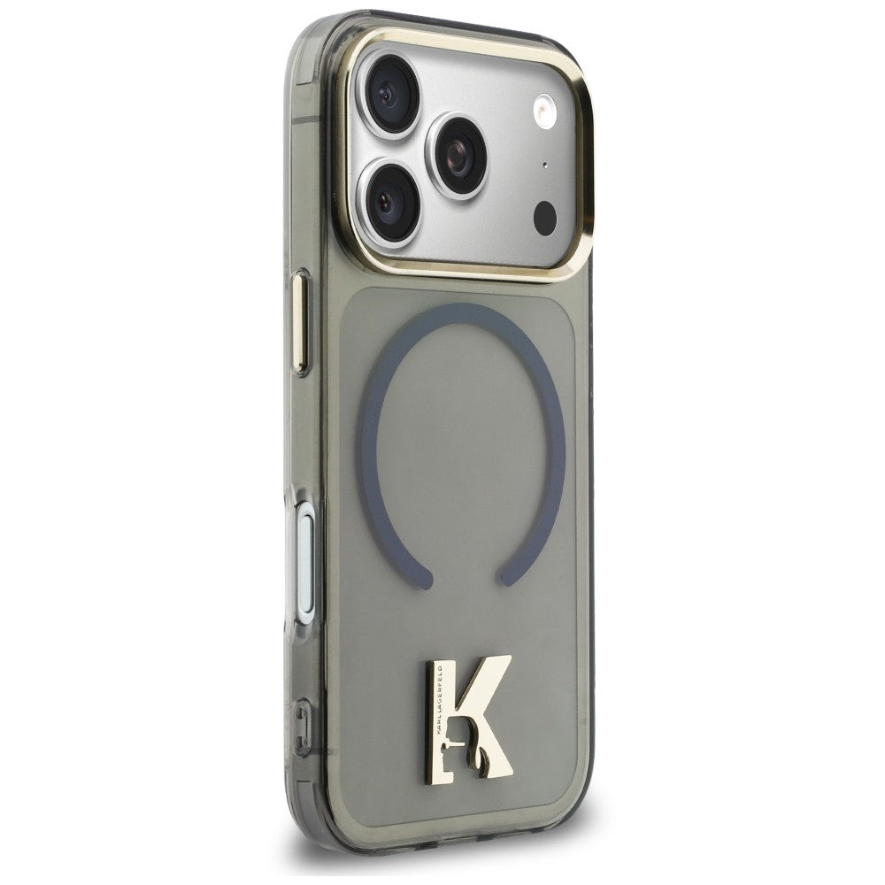 Handyhülle für iPhone 18 Pro / 17 Pro, Karl Lagerfeld IML K Head mit MagSafe, Schwarz