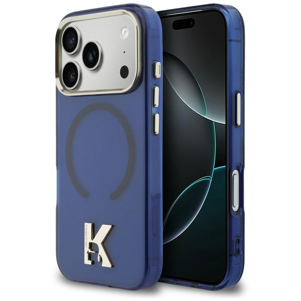 Handyhülle für iPhone 18 Pro / 17 Pro, Karl Lagerfeld IML K Head mit MagSafe, Blau