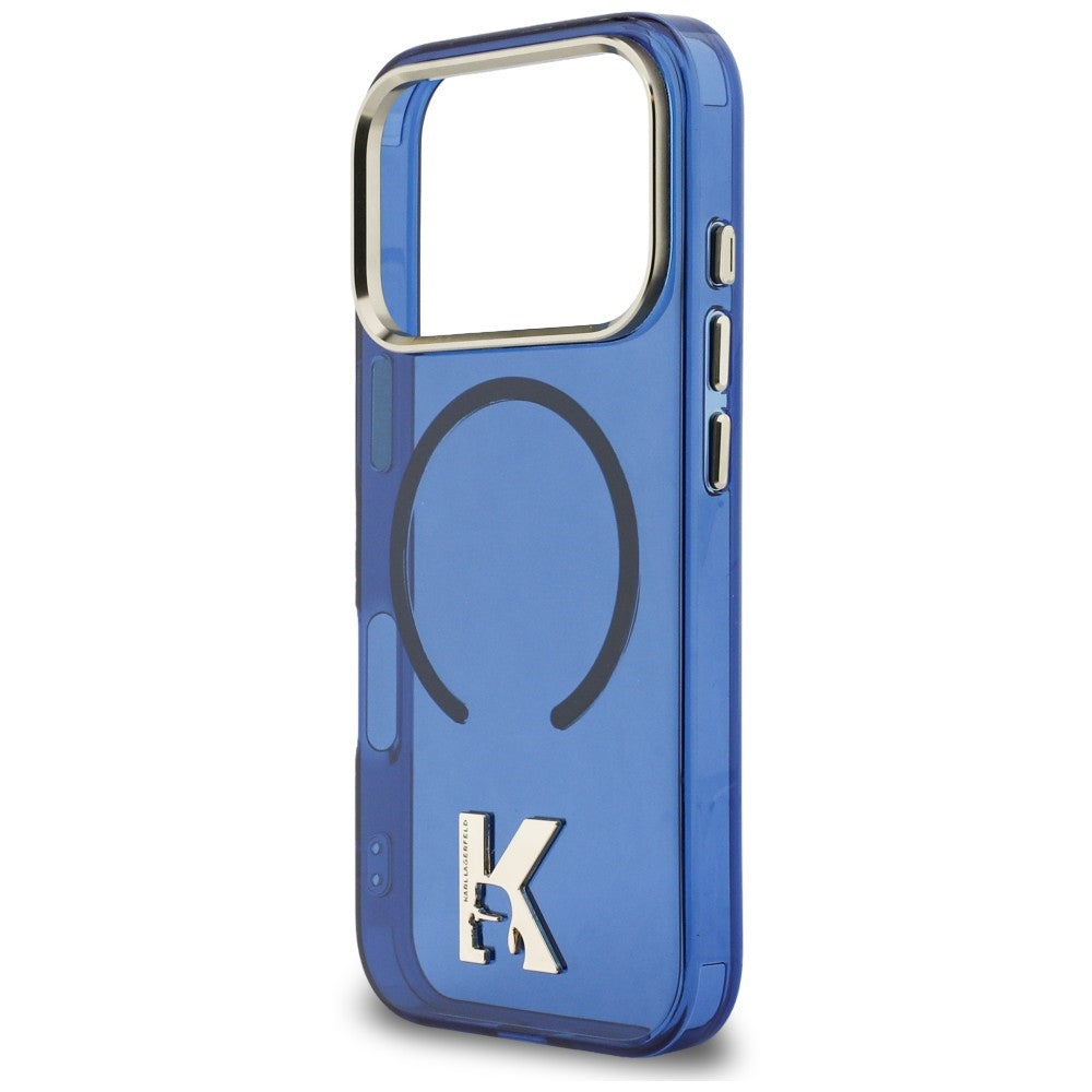 Handyhülle für iPhone 18 Pro / 17 Pro, Karl Lagerfeld IML K Head mit MagSafe, Blau