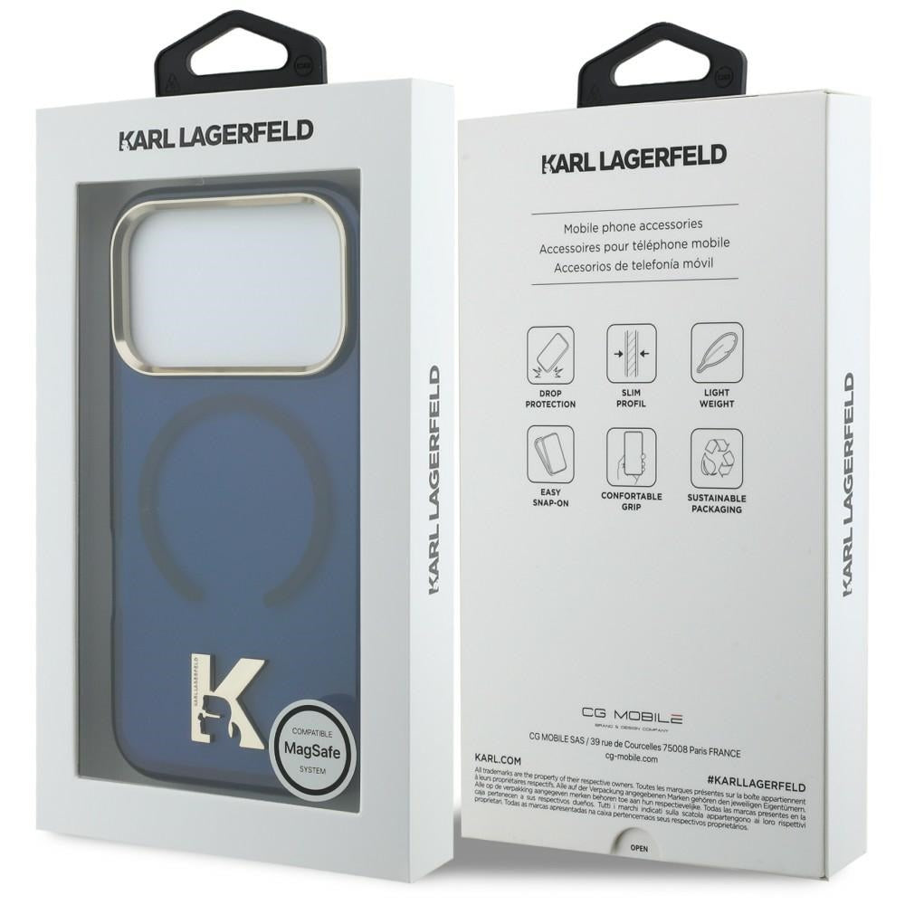 Handyhülle für iPhone 18 Pro / 17 Pro, Karl Lagerfeld IML K Head mit MagSafe, Blau