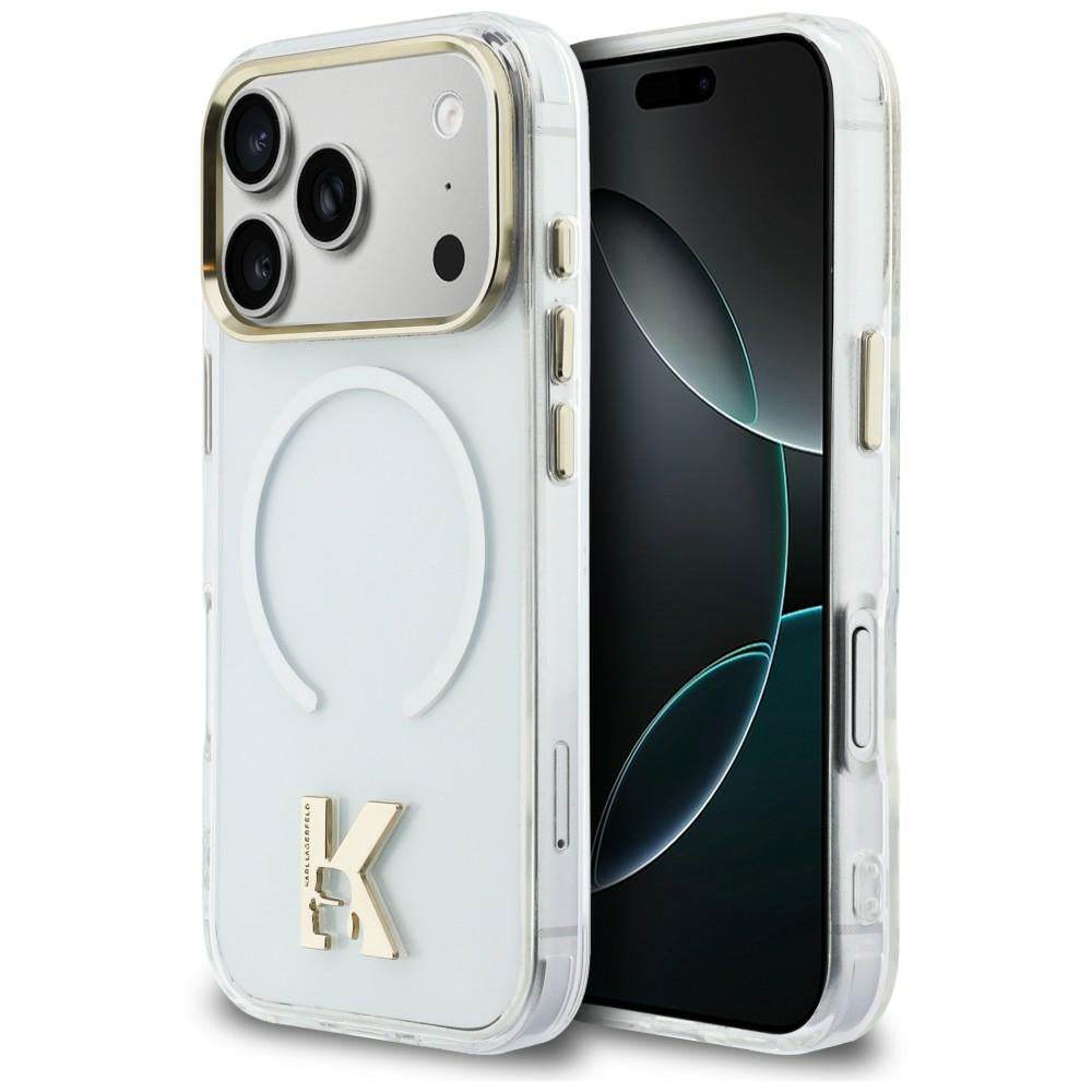 Handyhülle für iPhone 18 Pro / 17 Pro, Karl Lagerfeld IML K Head mit MagSafe, Transparent
