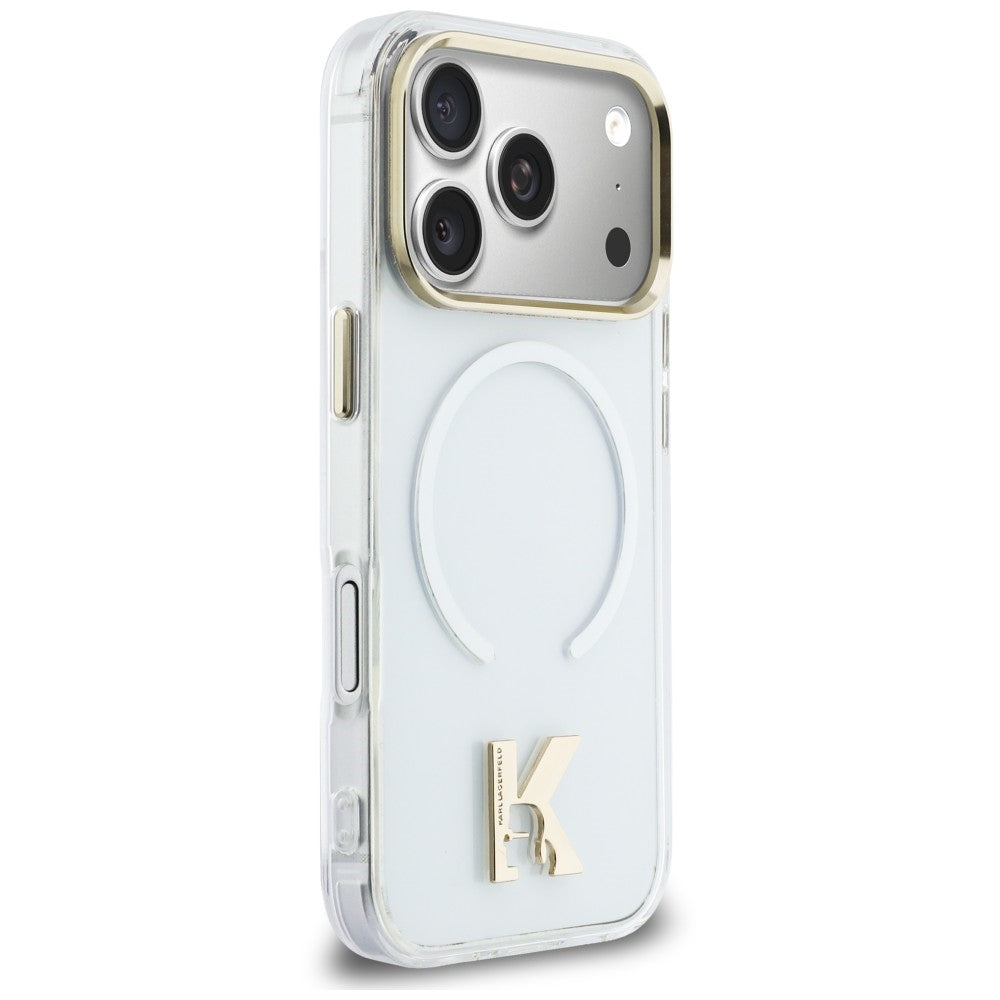 Handyhülle für iPhone 18 Pro / 17 Pro, Karl Lagerfeld IML K Head mit MagSafe, Transparent