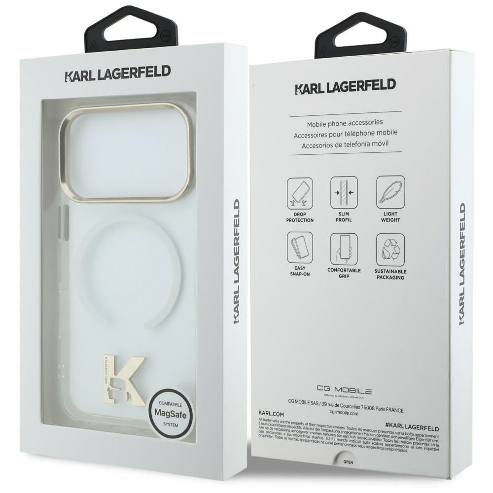 Handyhülle für iPhone 18 Pro / 17 Pro, Karl Lagerfeld IML K Head mit MagSafe, Transparent
