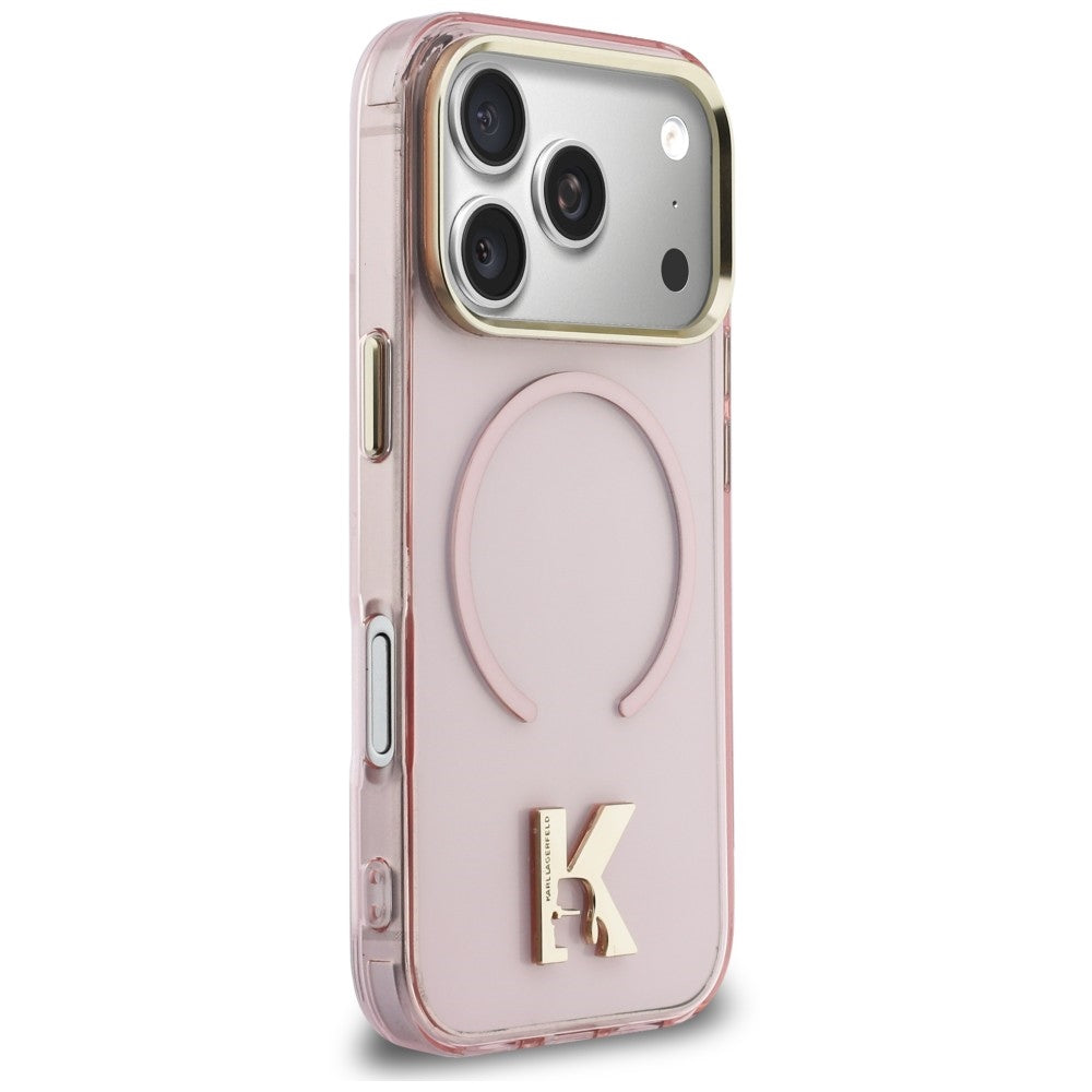 Handyhülle für iPhone 18 Pro Max / 17 Pro Max, Karl Lagerfeld IML K Head mit MagSafe, Rosa