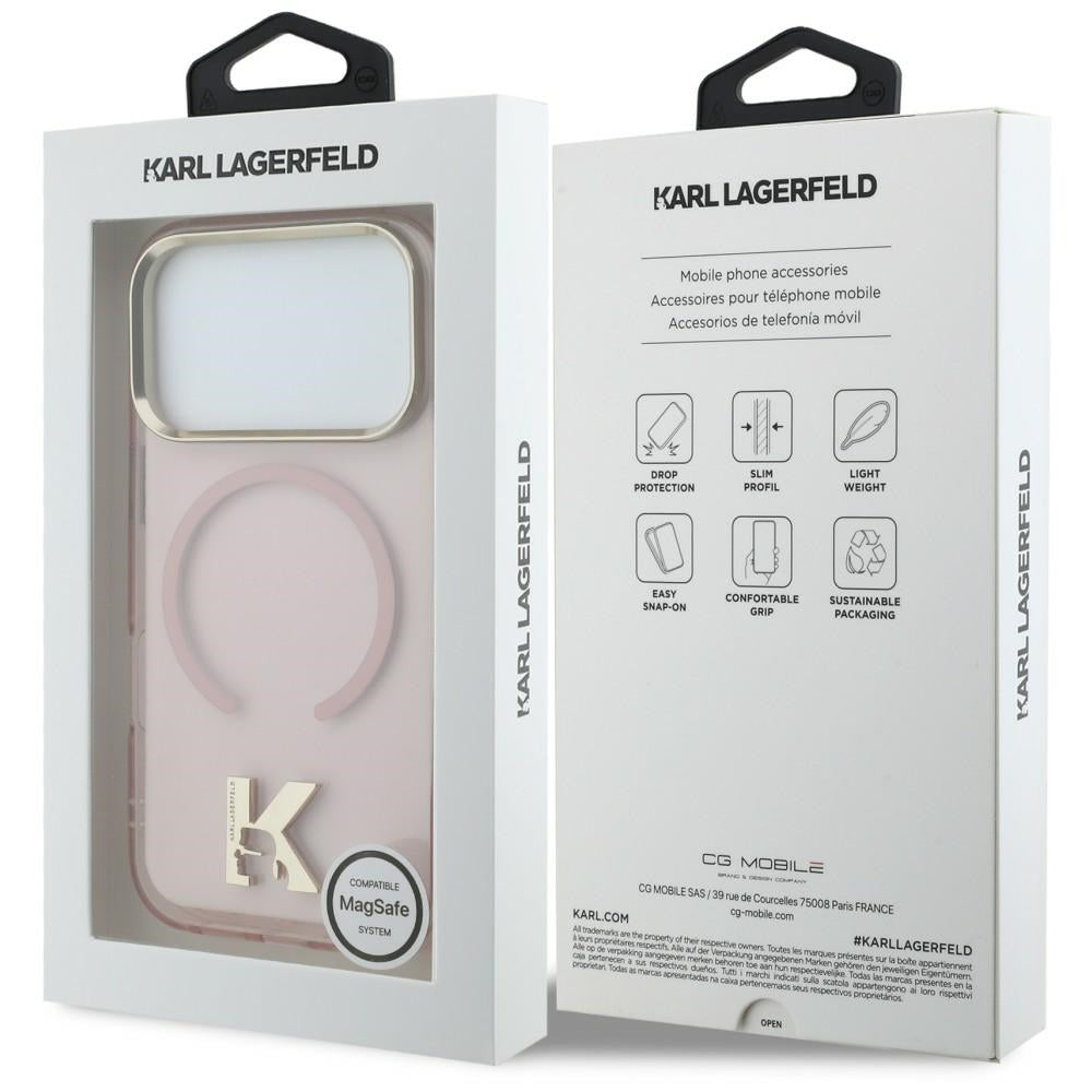 Handyhülle für iPhone 18 Pro Max / 17 Pro Max, Karl Lagerfeld IML K Head mit MagSafe, Rosa