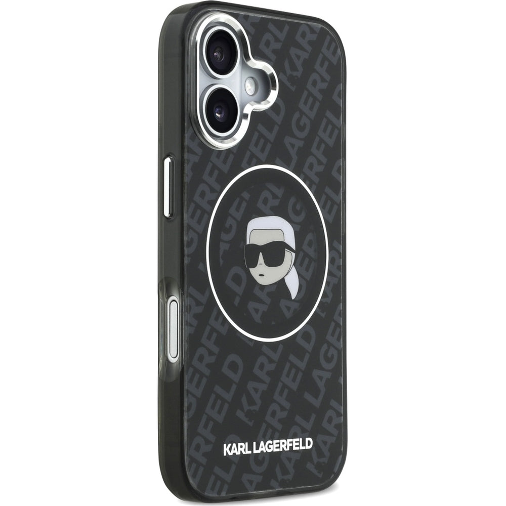 Handyhülle für iPhone 17, Karl Lagerfeld IML Choupette Head Logo MagSafe , Schwarz