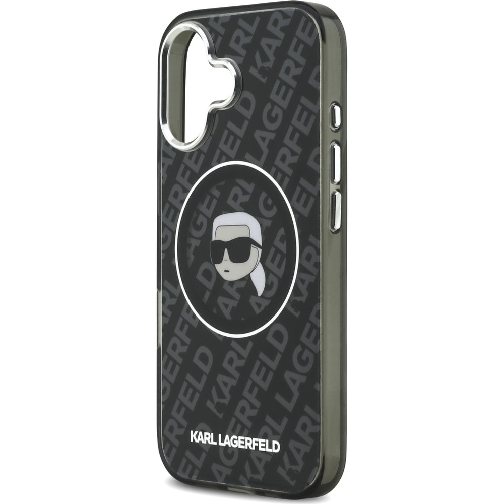 Handyhülle für iPhone 17, Karl Lagerfeld IML Choupette Head Logo MagSafe , Schwarz
