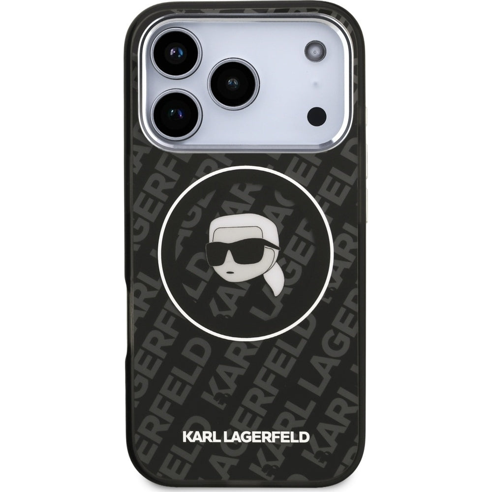 Handyhülle für iPhone 17 Pro, Karl Lagerfeld IML Choupette Head Logo MagSafe , Schwarz