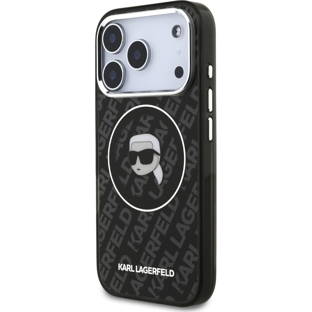 Handyhülle für iPhone 17 Pro Max, Karl Lagerfeld IML Choupette Head Logo MagSafe , Schwarz