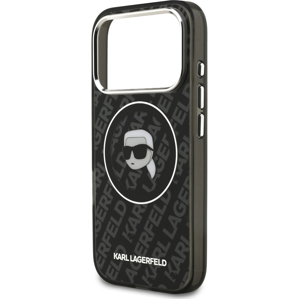 Handyhülle für iPhone 17 Pro Max, Karl Lagerfeld IML Choupette Head Logo MagSafe , Schwarz