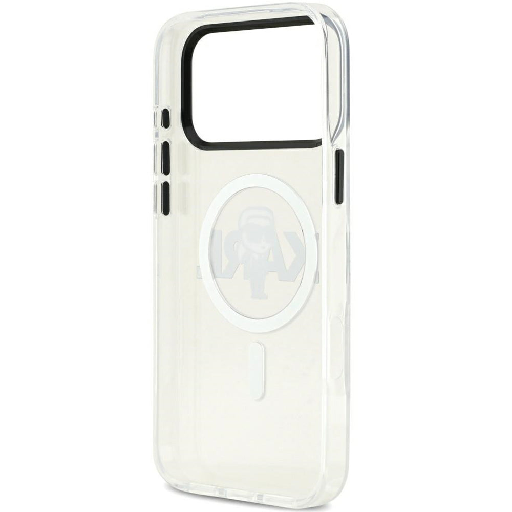 Handyhülle für iPhone 17 Pro Max, Karl Lagerfeld IML Karl Sketch Logo mit MagSafe, Transparent