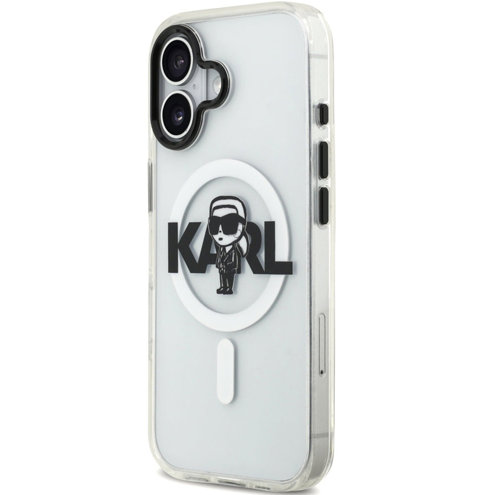 Handyhülle für iPhone 17, Karl Lagerfeld IML Karl Sketch Logo mit MagSafe, Transparent
