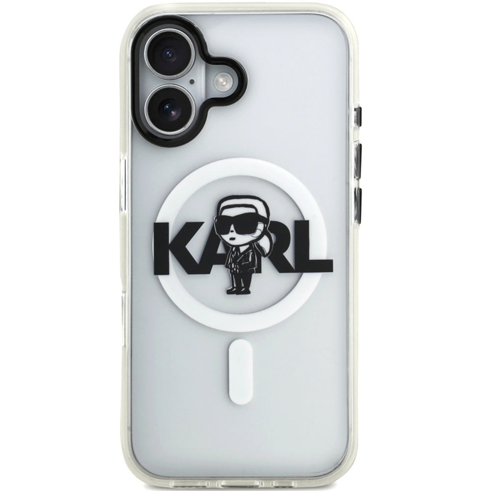 Handyhülle für iPhone 17, Karl Lagerfeld IML Karl Sketch Logo mit MagSafe, Transparent