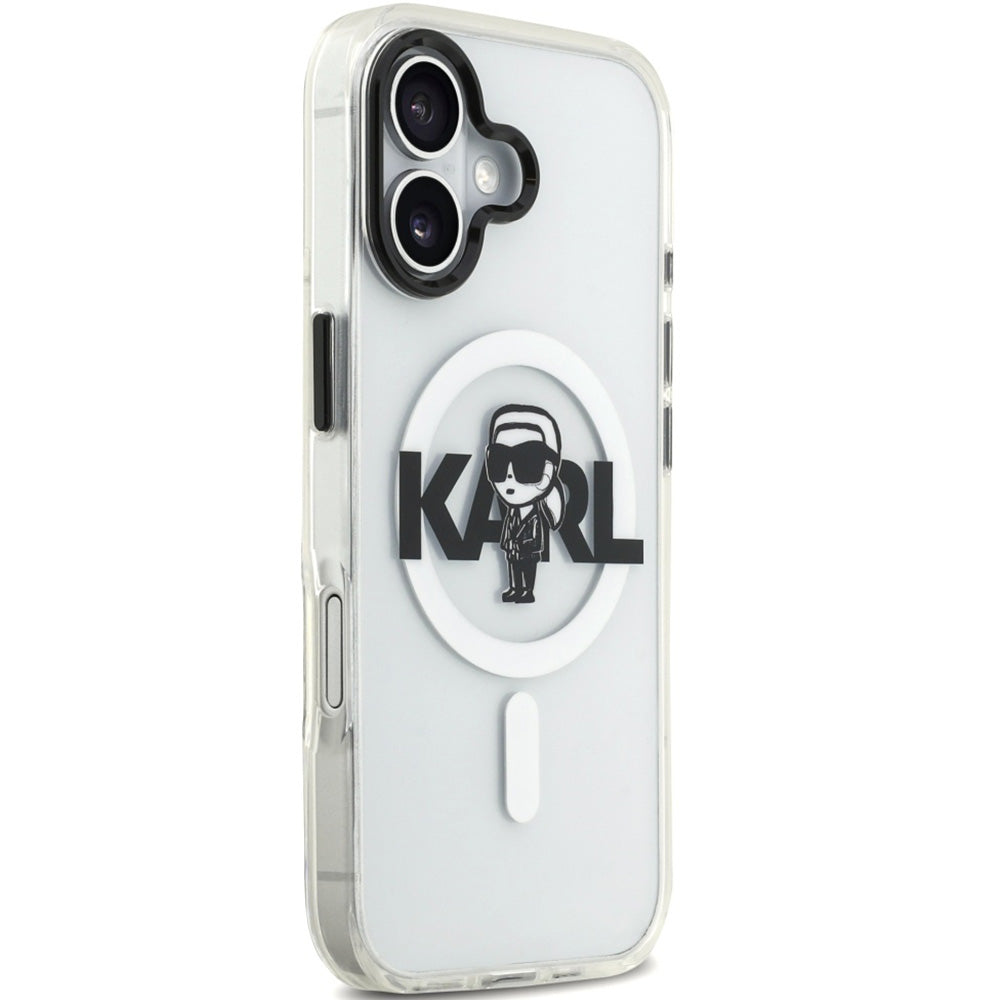 Handyhülle für iPhone 17, Karl Lagerfeld IML Karl Sketch Logo mit MagSafe, Transparent