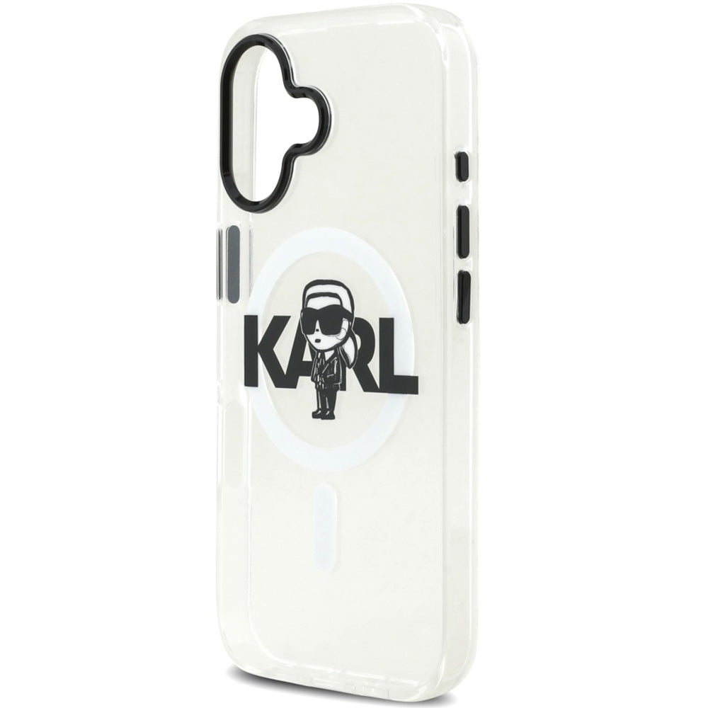 Handyhülle für iPhone 17, Karl Lagerfeld IML Karl Sketch Logo mit MagSafe, Transparent