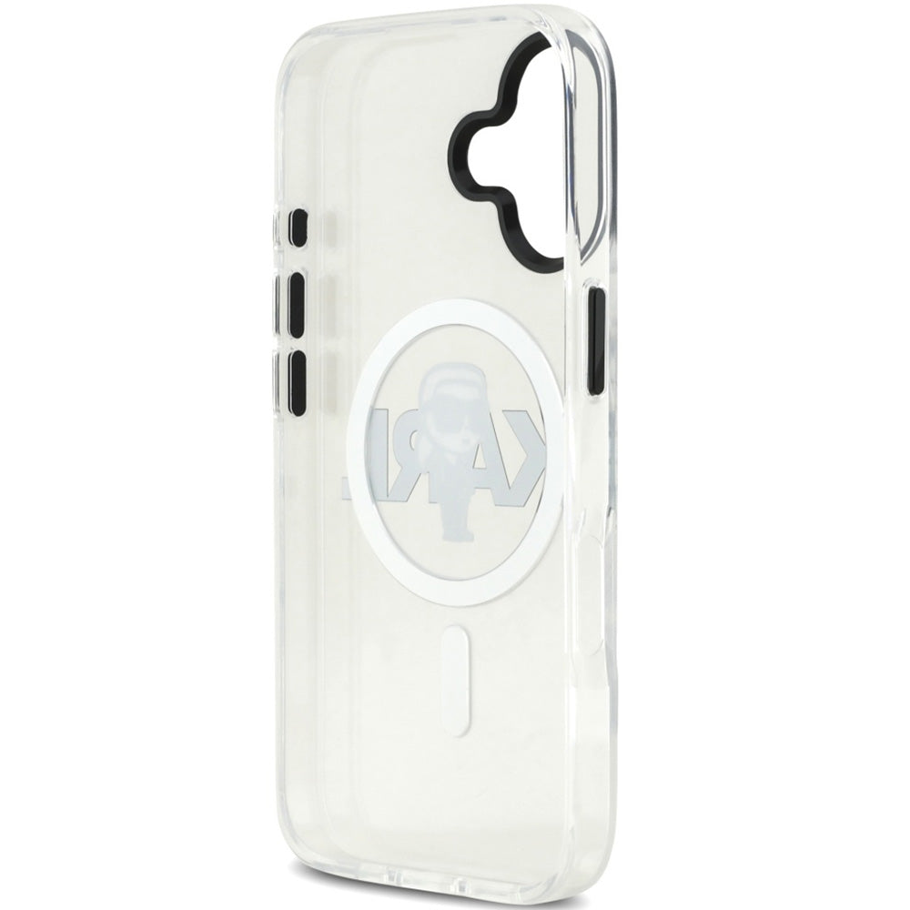 Handyhülle für iPhone 17, Karl Lagerfeld IML Karl Sketch Logo mit MagSafe, Transparent