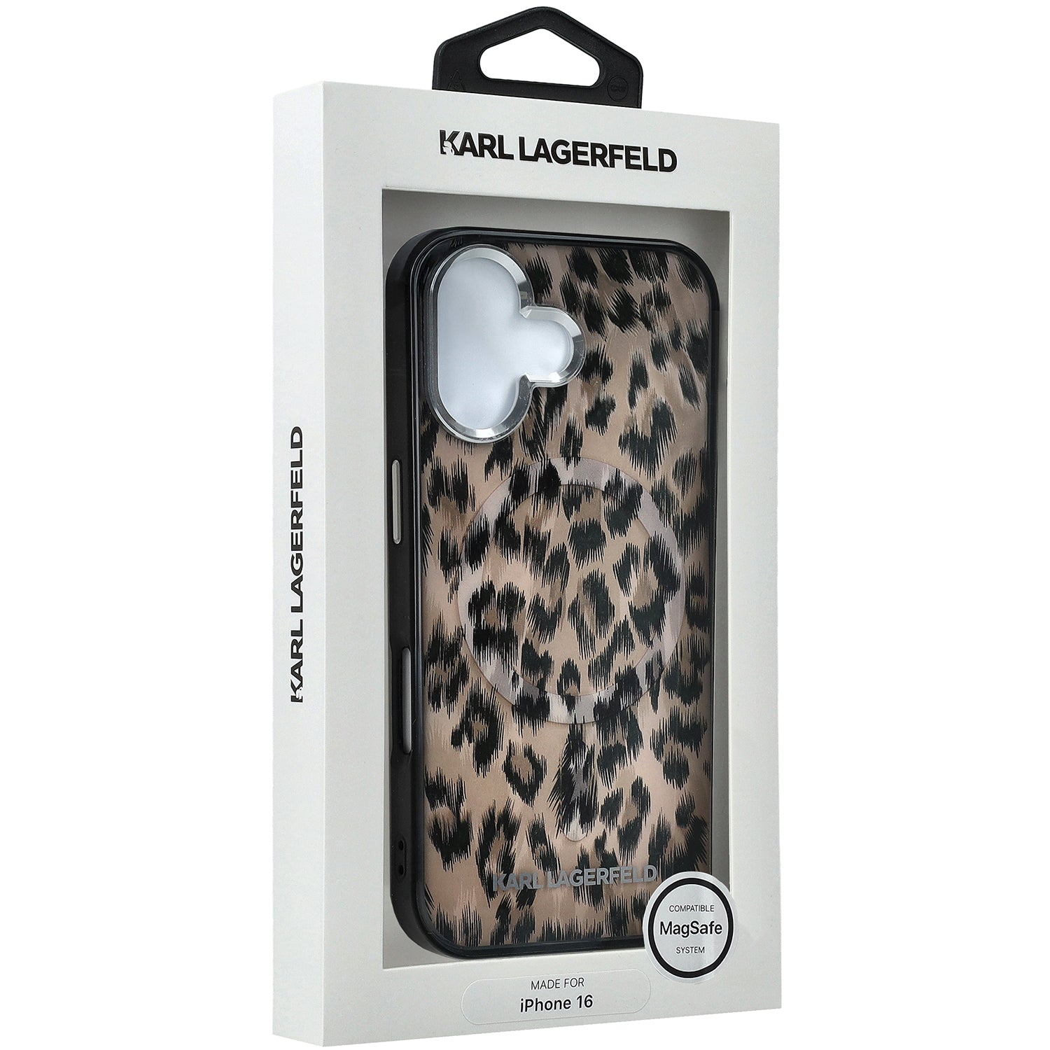Handyhülle Karl Lagerfeld IML Leopard Pattern MagSafe für iPhone 16, Braun