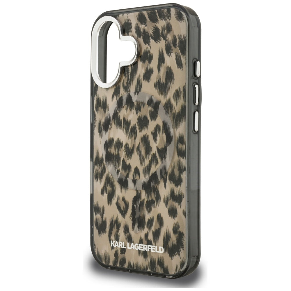 Handyhülle Karl Lagerfeld IML Leopard Pattern MagSafe für iPhone 16, Braun