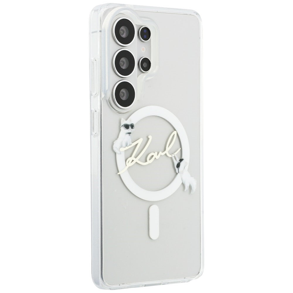 Handyhülle für Galaxy S26 Ultra, Lagerfeld IML Print MagSafe, Transparent mit der Katze Choupette