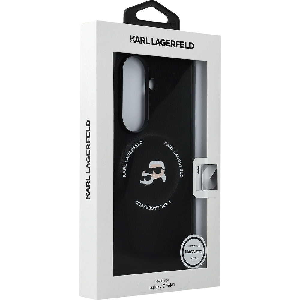 Handyhülle für Galaxy Z Fold7, Karl Lagerfeld Karl and Choupette Logo MagSafe, Schwarz