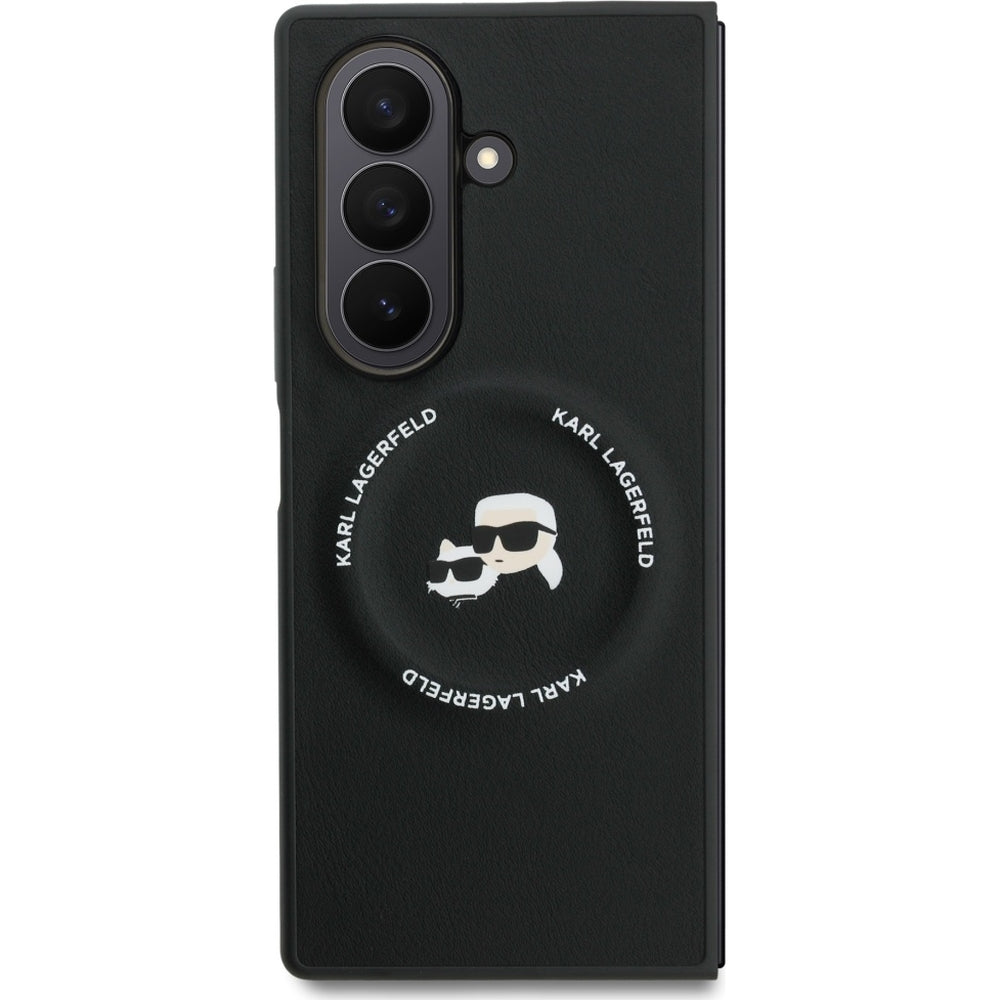 Handyhülle für Galaxy Z Fold7, Karl Lagerfeld Karl and Choupette Logo MagSafe, Schwarz