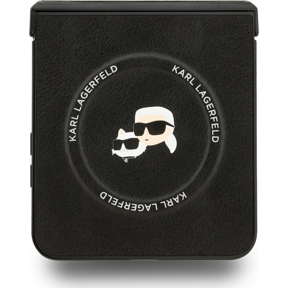 Handyhülle für Galaxy Z Flip7, Karl Lagerfeld Karl & Choupette Pin, Schwarz