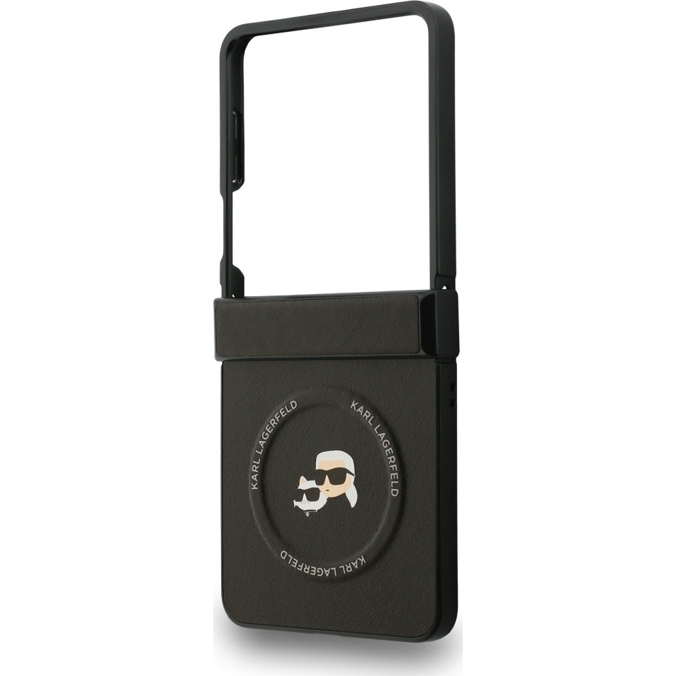 Handyhülle für Galaxy Z Flip7, Karl Lagerfeld Karl & Choupette Pin, Schwarz