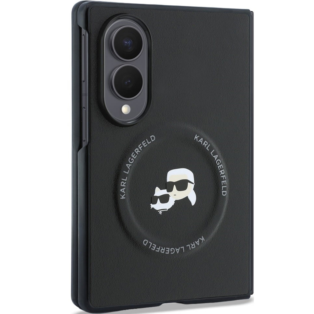 Handyhülle Karl Lagerfeld Karl and Choupette Pins für Galaxy Z Fold8 mit MagSafe, Schwarz