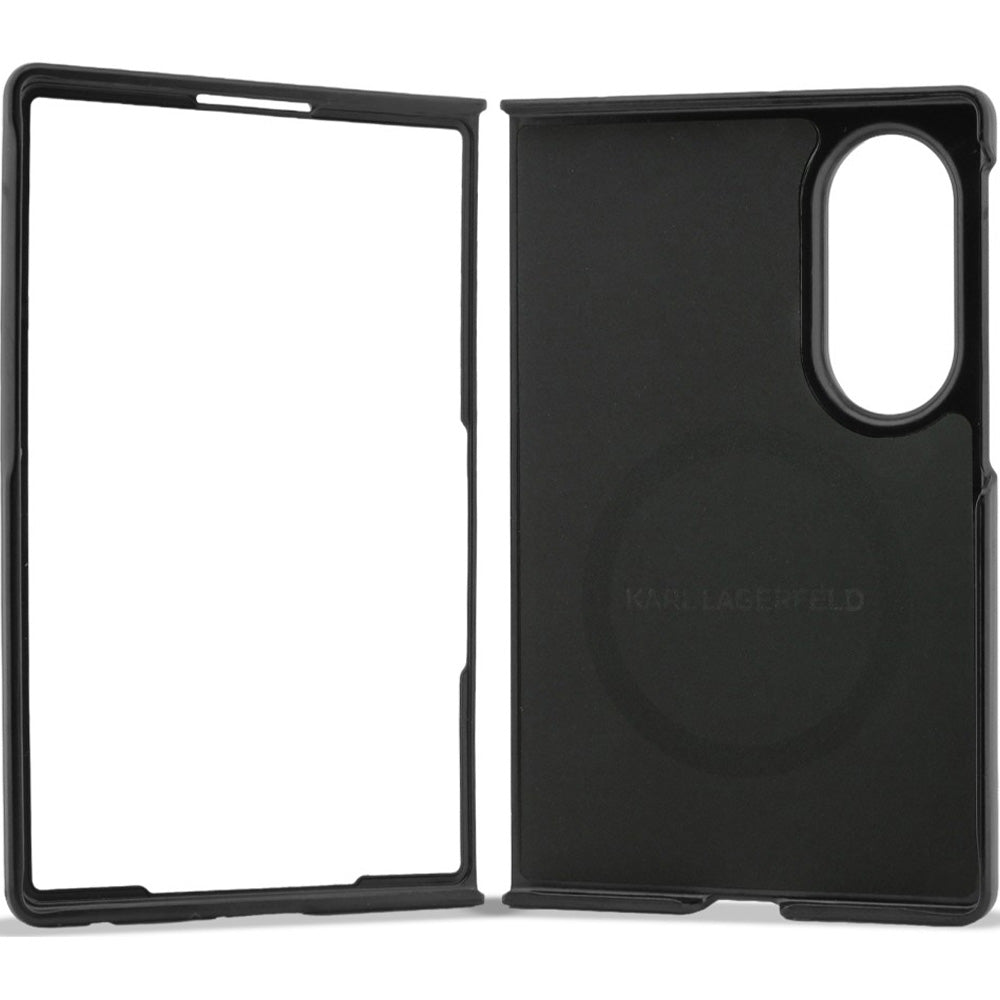 Handyhülle Karl Lagerfeld Karl and Choupette Pins für Galaxy Z Fold8 mit MagSafe, Schwarz