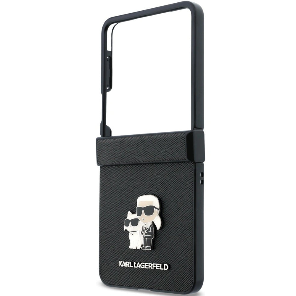 Handyhülle Karl Lagerfeld Saffiano Pins für Galaxy Z Flip8, Schwarz