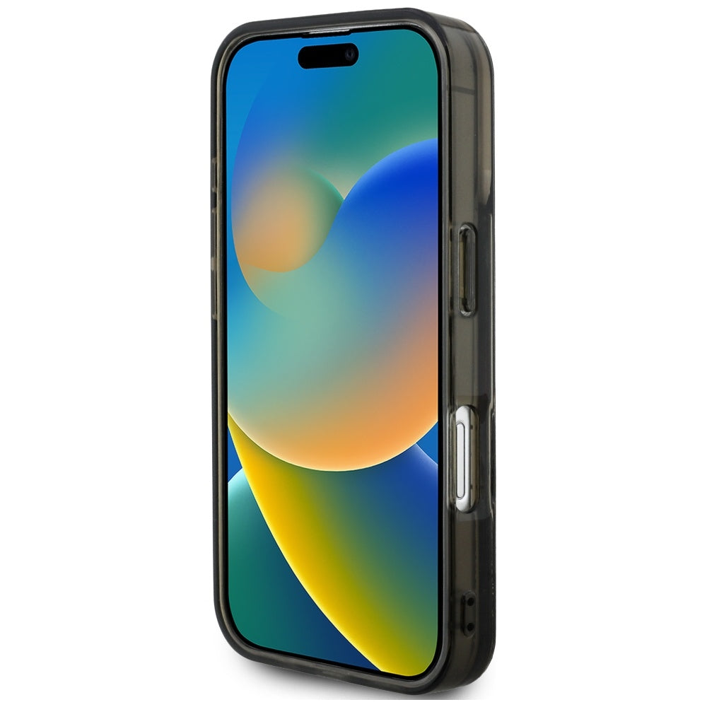 Handyhülle für iPhone 16 Pro Max, Karl Lagerfeld Liquid Glitter Choupette, Schwarz
