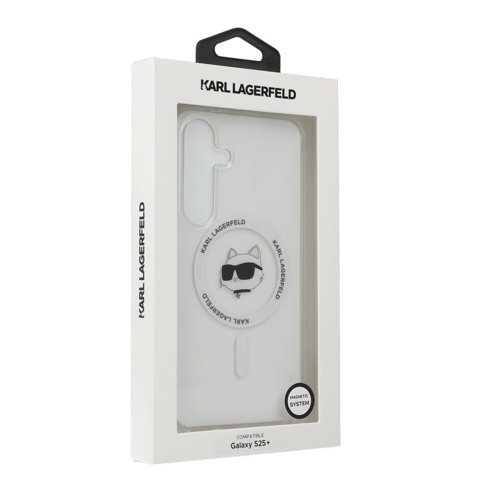 Handyhülle für Galaxy S25 Plus, Karl Lagerfeld Button Choupette Head mit MagSafe, Transparent