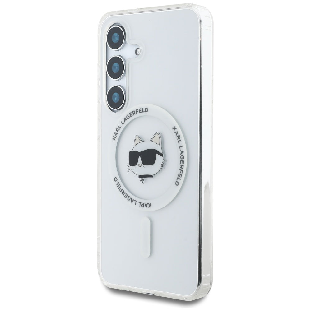 Handyhülle für Galaxy S25 Plus, Karl Lagerfeld Button Choupette Head mit MagSafe, Transparent
