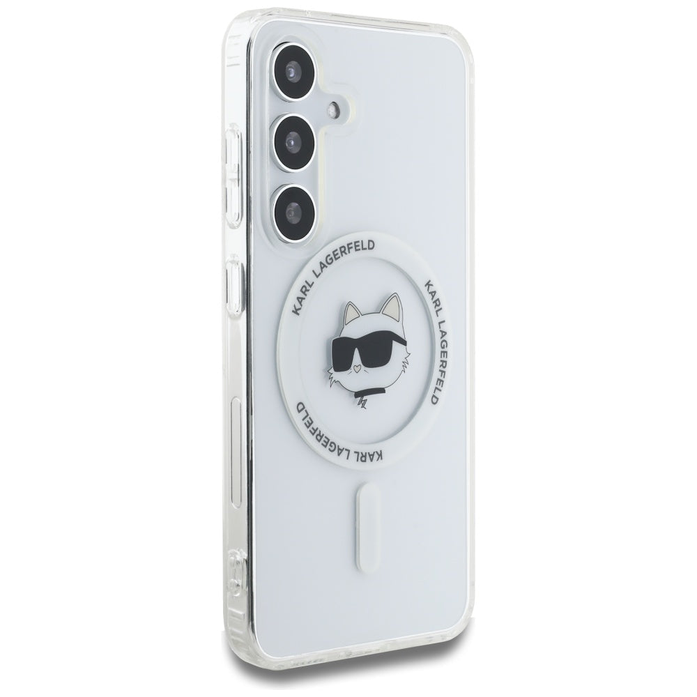 Handyhülle für Galaxy S25 Plus, Karl Lagerfeld Button Choupette Head mit MagSafe, Transparent