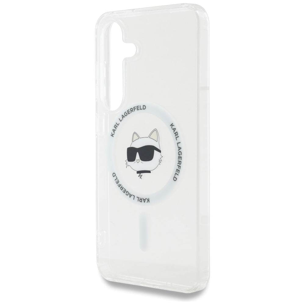 Handyhülle für Galaxy S25 Plus, Karl Lagerfeld Button Choupette Head mit MagSafe, Transparent