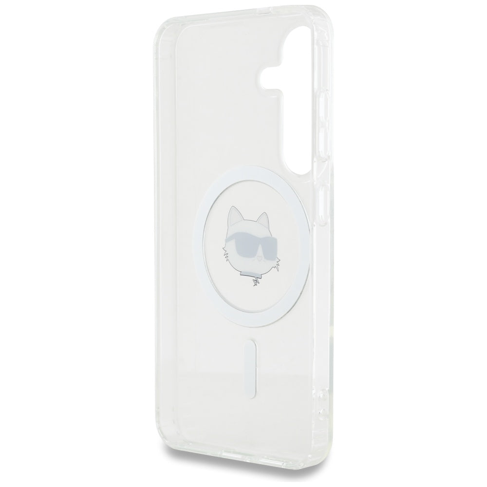 Handyhülle für Galaxy S25 Plus, Karl Lagerfeld Button Choupette Head mit MagSafe, Transparent