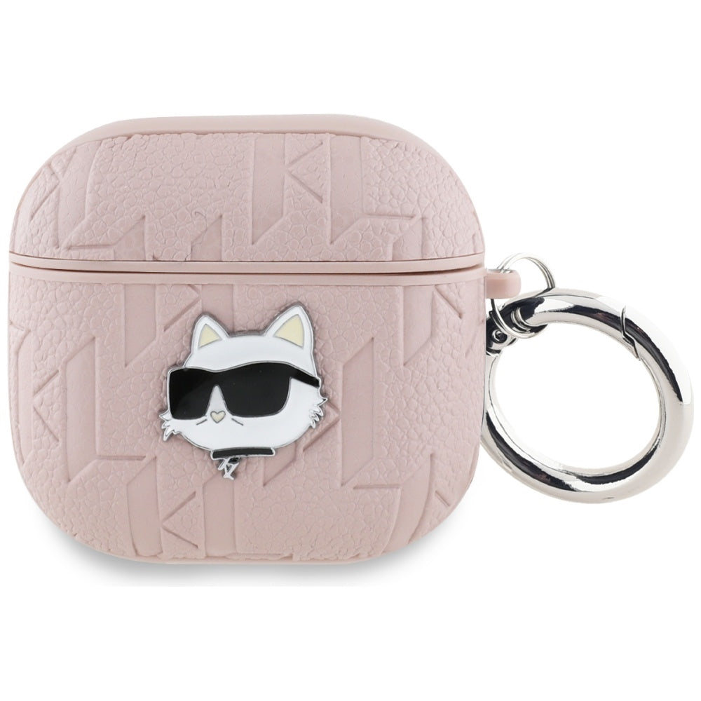 Schutzhülle für AirPods 5 / 4, Karl Lagerfeld Monogram Choupette Head, Rosa