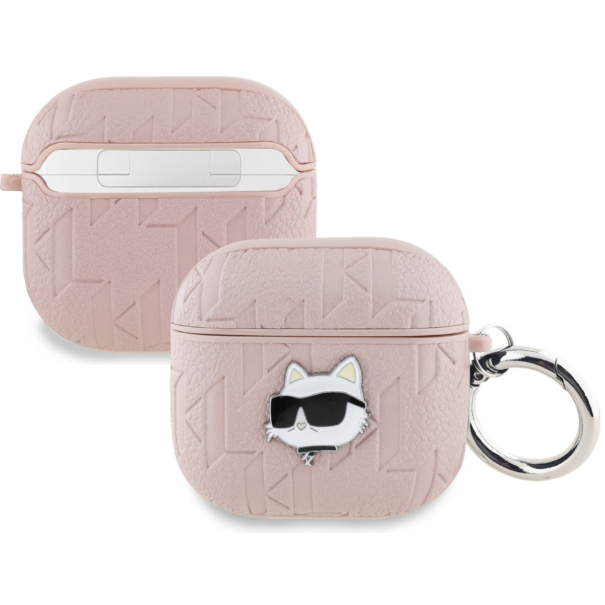 Schutzhülle für AirPods 5 / 4, Karl Lagerfeld Monogram Choupette Head, Rosa