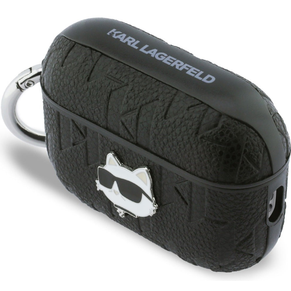 Schutzhülle für AirPods Pro 3, Karl Lagerfeld Monogram Choupette Head, Schwarz
