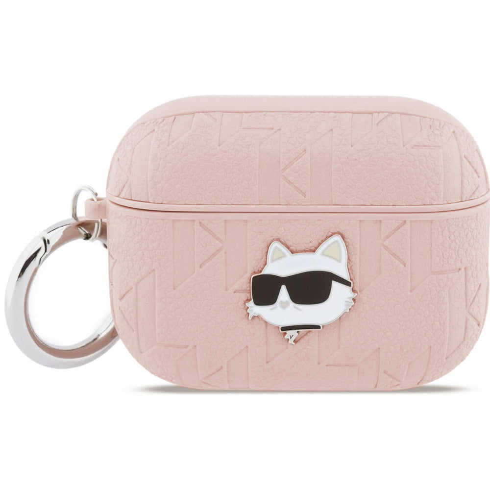 Schutzhülle für AirPods Pro 3, Karl Lagerfeld Monogram Choupette Head, Rosa