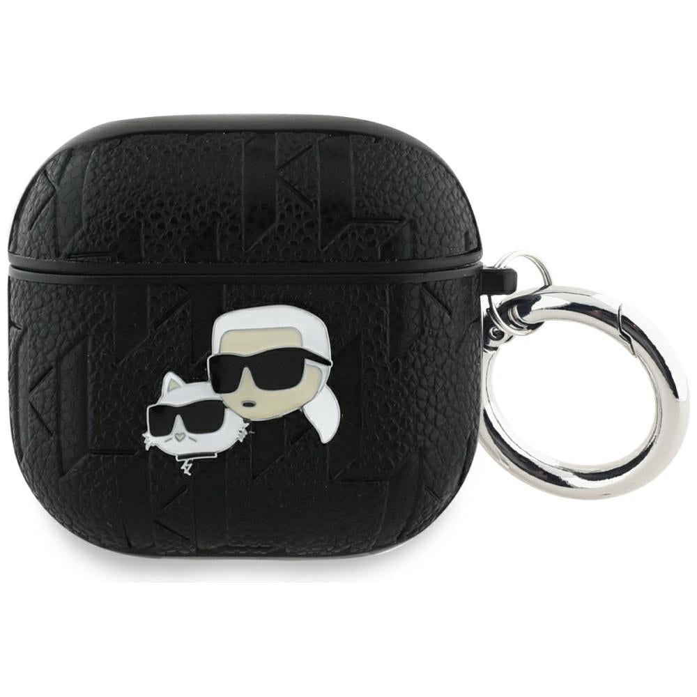 Schutzhülle für AirPods 5 / 4, Karl Lagerfeld Monogram Karl & Choupette Head, Schwarz
